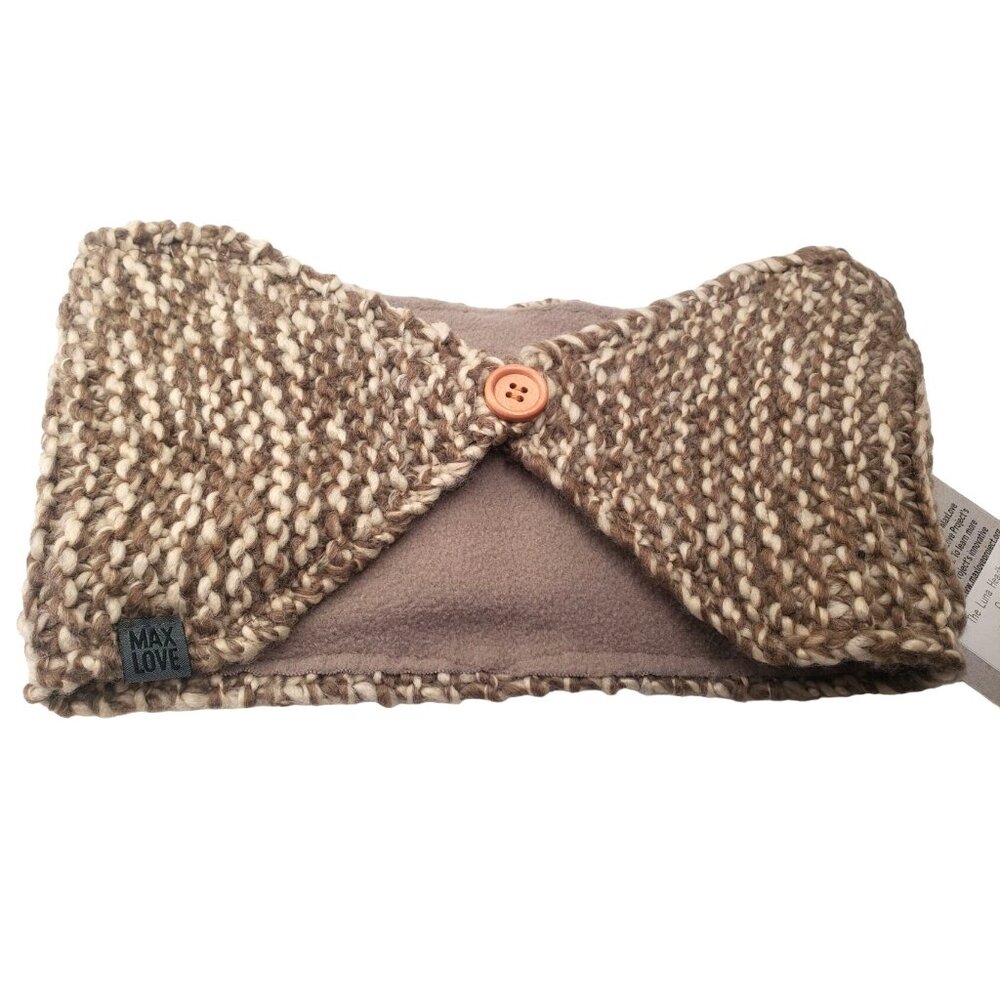 MaxLove Women's Luna Headband Cable Detail Fleece Lining Oatmeal
